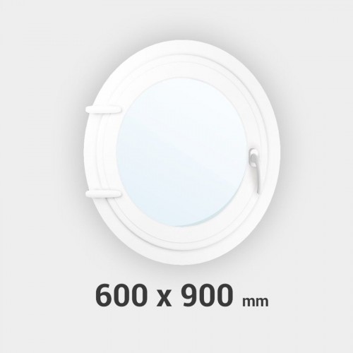 Oeil de boeuf ovale 1 ouvrant PVC tableau 600x900 mm