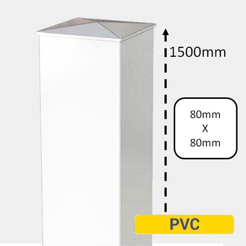 Pilier PVC Blanc pour Portail - H1500 - 80x80