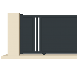 Portail coulissant électrique aluminium anthracite CHEL zoom