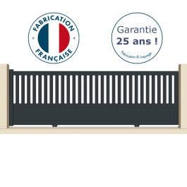Portail coulissant électrique aluminium anthracite MANH