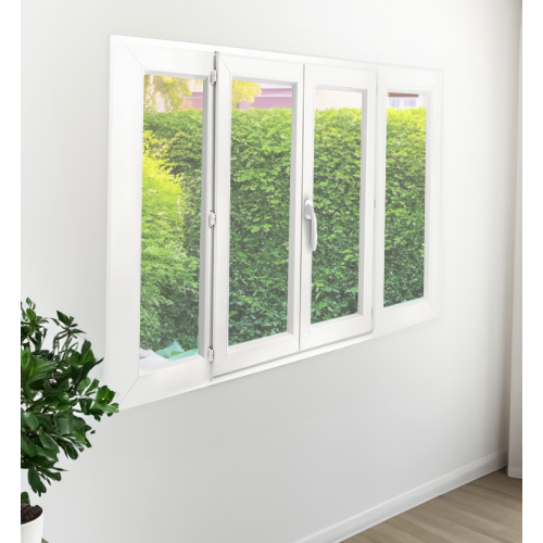 Fenêtre PVC 2 vantaux avec 2 fixes latéraux