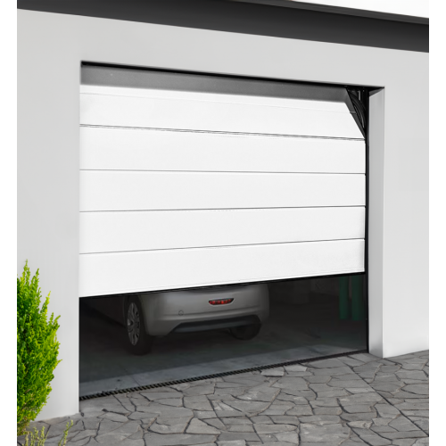 Porte de garage sectionnelle manuelle monoligne à portillon