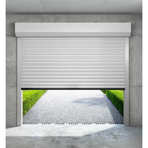 Porte de garage enroulable lames ALU 77mm avec barre palpeuse