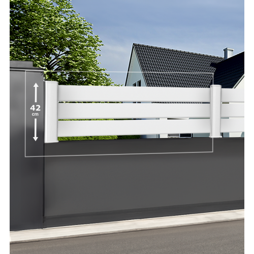 Module de clôture horizontale ajourée hauteur 42 cm