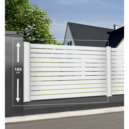 Module de clôture horizontale ajourée hauteur 185 cm