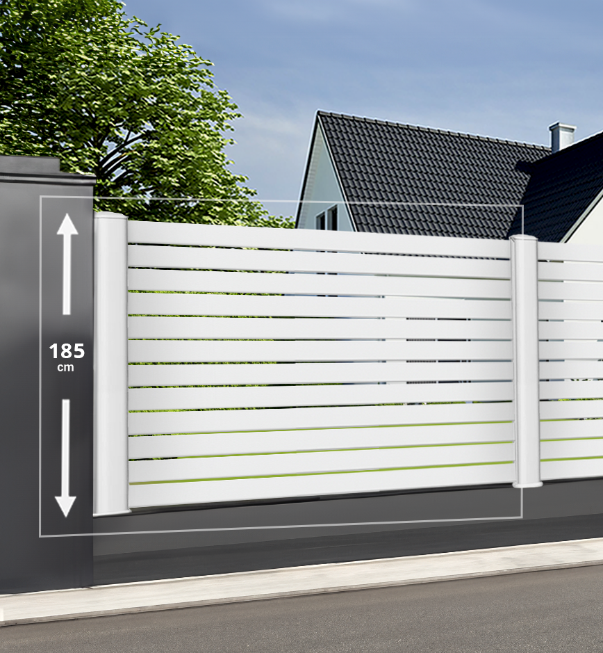 Module de clôture horizontale ajourée hauteur 185 cm