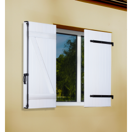 Volet battant PVC 2 vantaux à barres et écharpes largeur 1200 mm