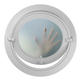 Oeil de boeuf rond basculant PVC vitrage dépoli ø tableau 600 mm