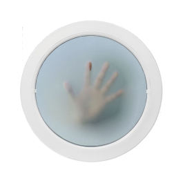 Oeil de boeuf rond fixe PVC vitrage dépoli ø tableau 1100 mm