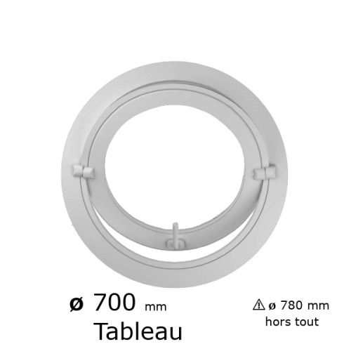 Oeil de boeuf rond basculant PVC vitrage clair ø tableau 700 mm