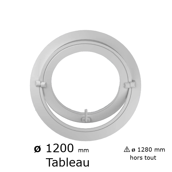 Oeil de boeuf rond basculant PVC vitrage clair ø tableau 1200 mm