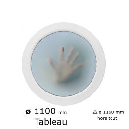 Oeil de boeuf rond fixe PVC vitrage dépoli ø tableau 1100 mm