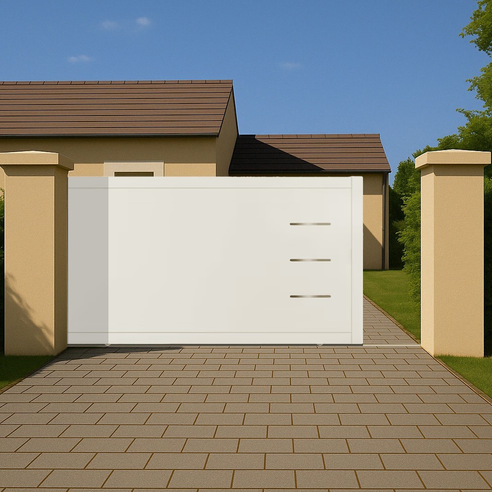 Portail coulissant PVC sur-mesure BRIANCON blanc