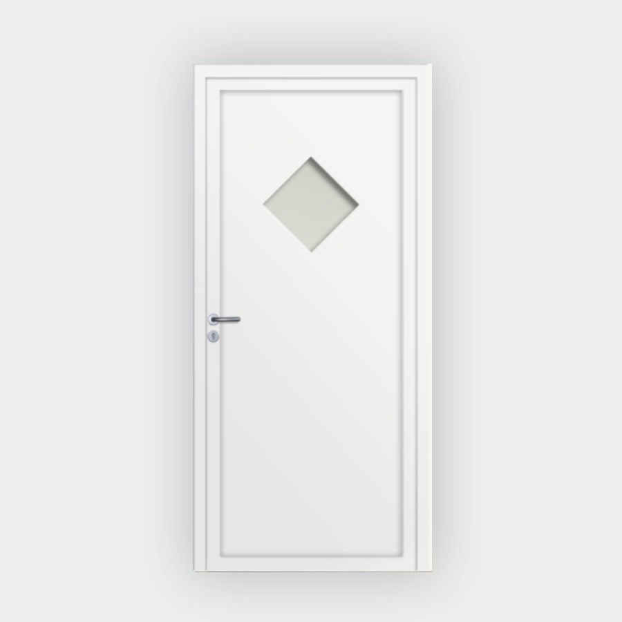 Porte d’entrée en PVC vitrée blanche Anatole