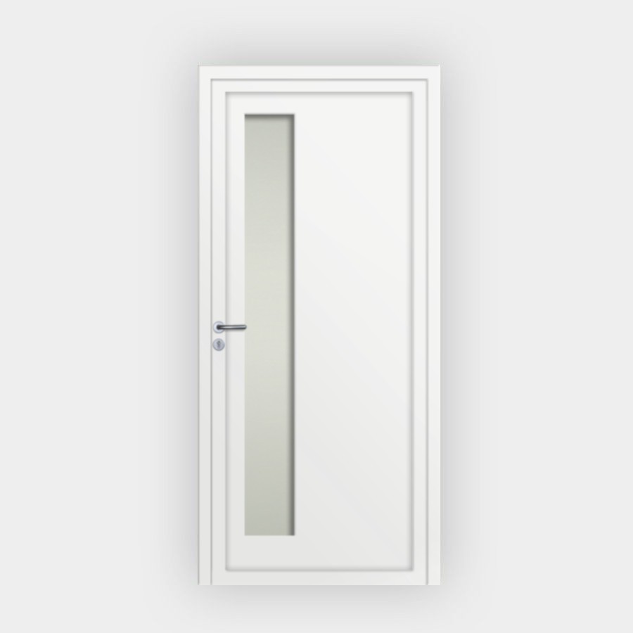 Porte d’entrée en PVC vitrée blanche Jacob