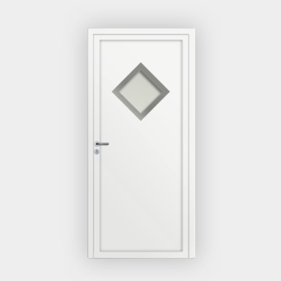 Porte d’entrée en PVC vitrée blanche Anatole 2