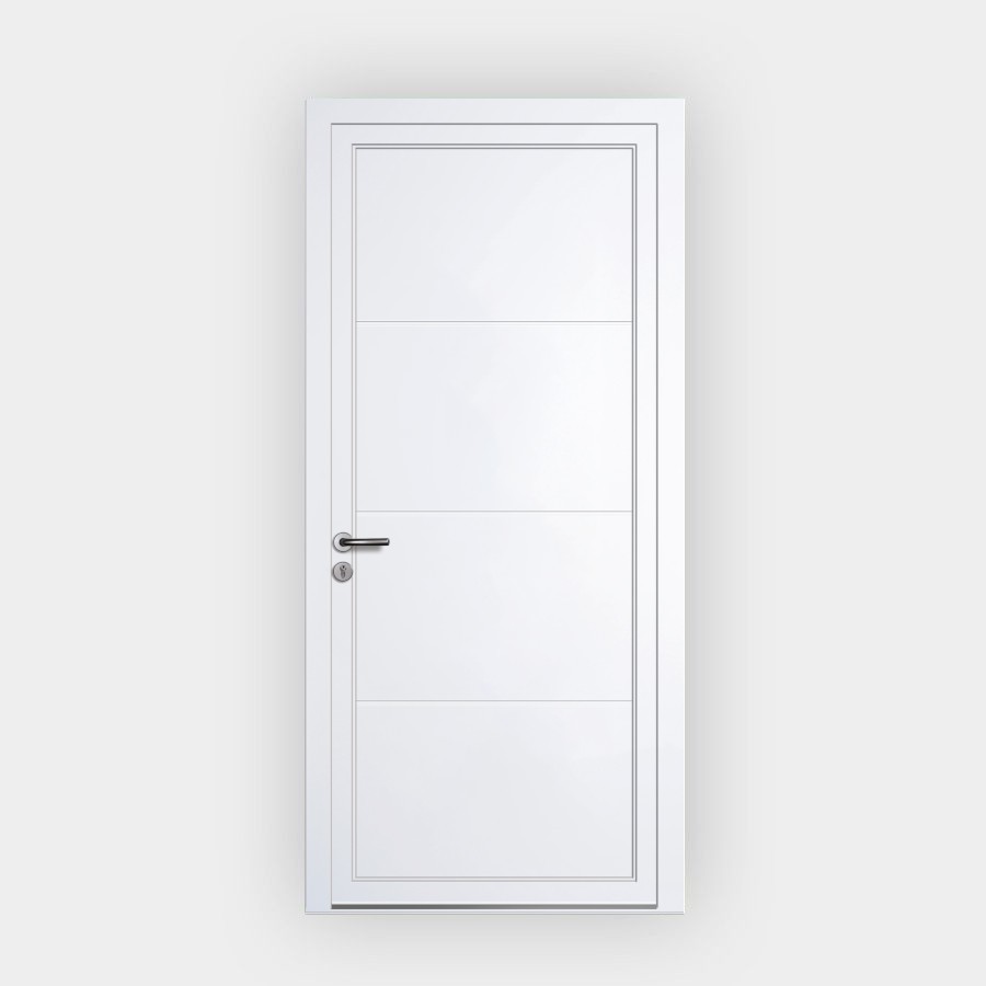 Porte d’entrée en PVC blanche design 102-3