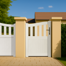 Portillon PVC standard HAMBOURG blanc GALBÉ 1000x1800 mm (en situation)