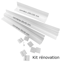 Kit de cornières rénovation pour Fenêtre PVC 1 vantail H 60 x L 40 cm OF verre brouillé a poser en rénovation