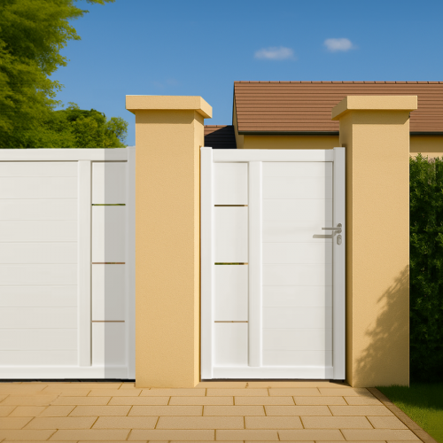 Portillon PVC sur mesure décor insert Arles