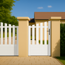 Portillon PVC standard ALENÇON blanc CONVEXE 1000x1450 mm