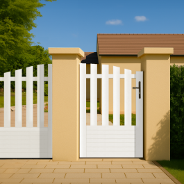 Portillon PVC standard ALENÇON blanc INCURVÉ 1000x1450 mm