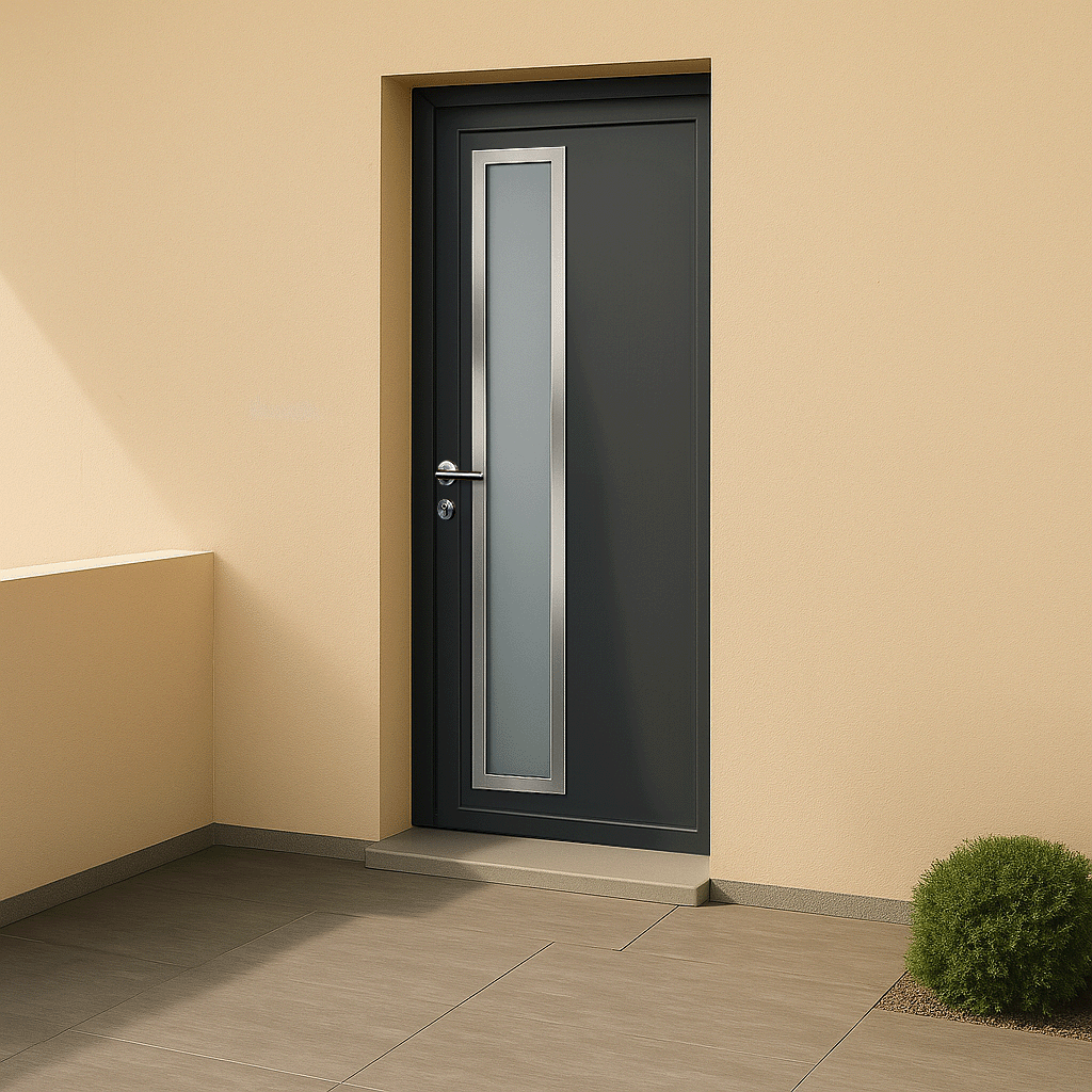 Porte d’entrée PVC couleur 767 vitrée