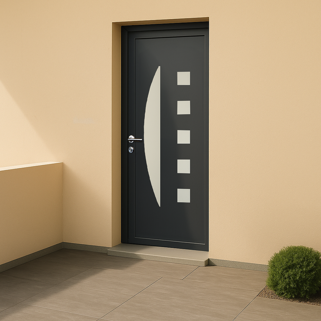 Porte d’entrée PVC couleur 551-4 vitrée
