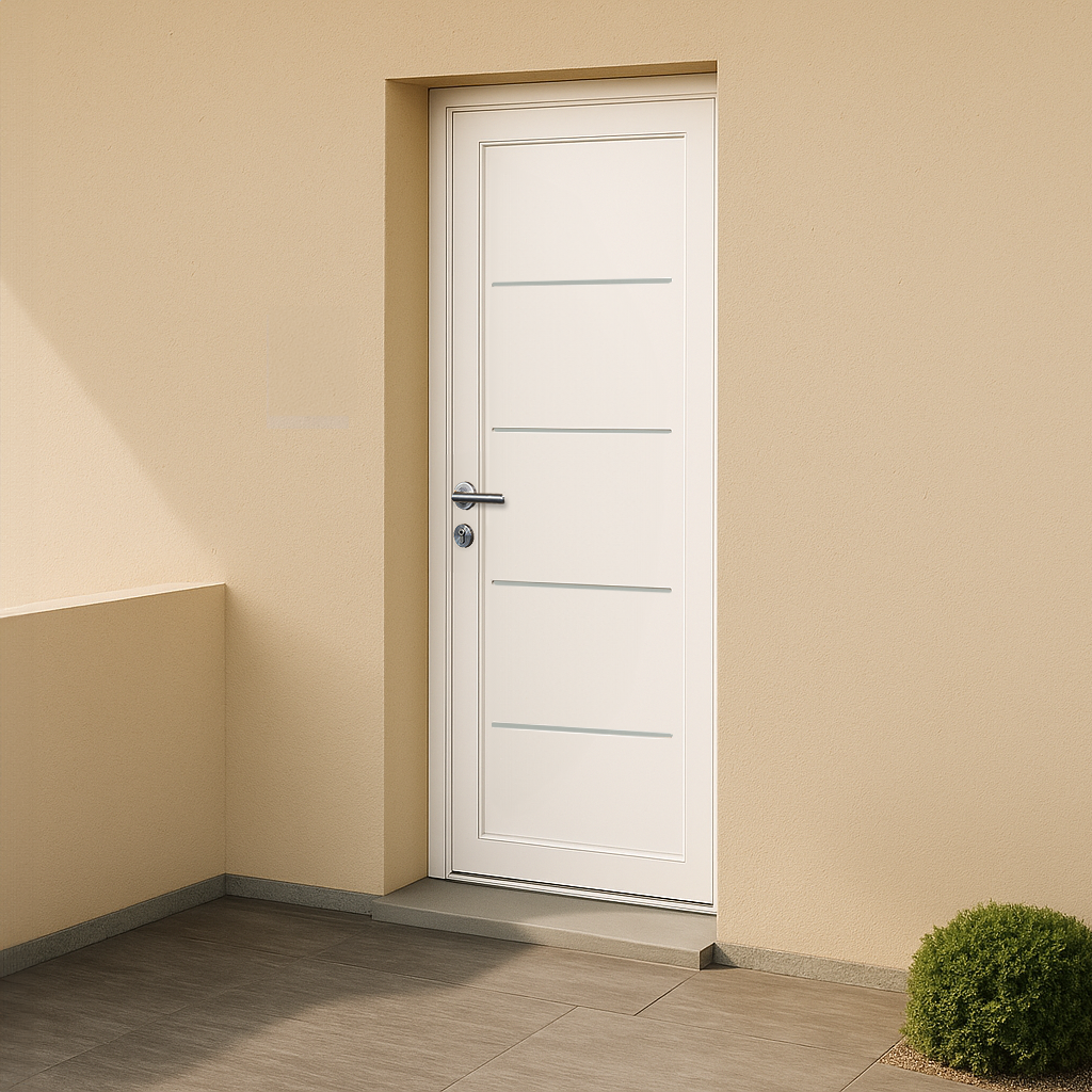 Porte d’entrée en PVC blanche design 527-0