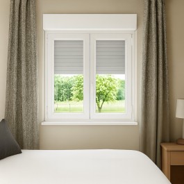 Fenêtre avec volet roulant électrique PVC H 145 x L 110 cm 2 vantaux