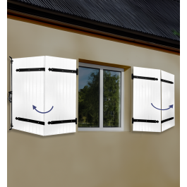 Volet battant contre pentures 4 vantaux