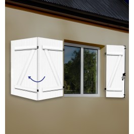 Volet battant à barres et écharpe 3 vantaux (vue extérieure)