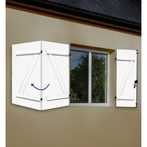 Volet battant à barres et écharpe 3 vantaux