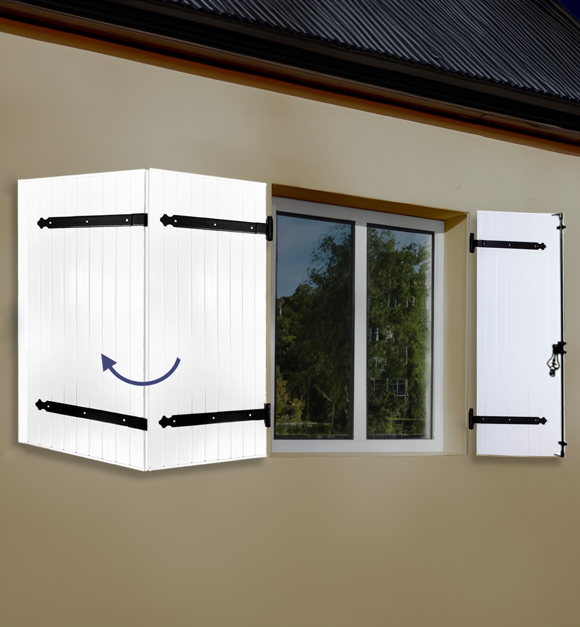 Volet battant contre pentures 3 vantaux