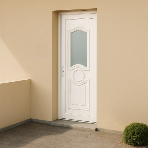 Porte d’entrée en PVC vitrée blanche Celia 6