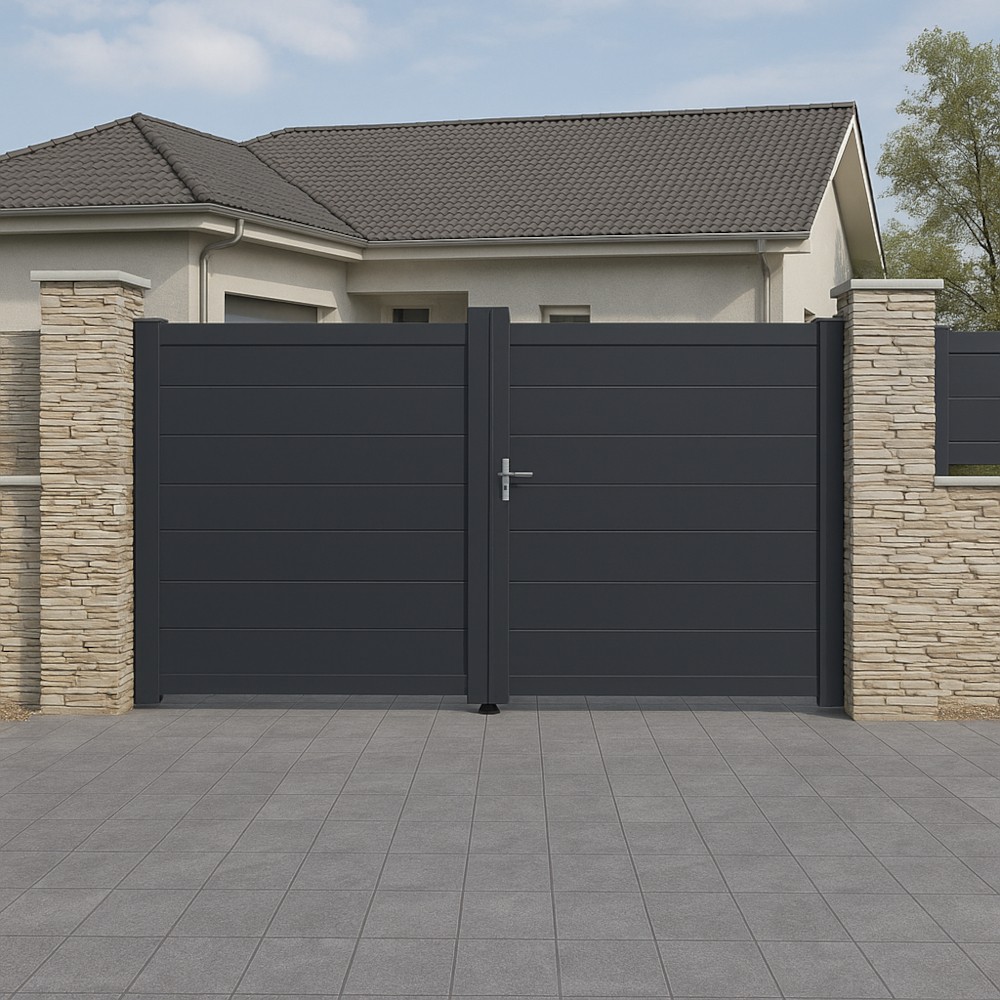 Portail battant aluminium anthracite FARO