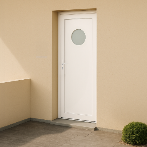 Porte d’entrée en PVC vitrée blanche Paula 0