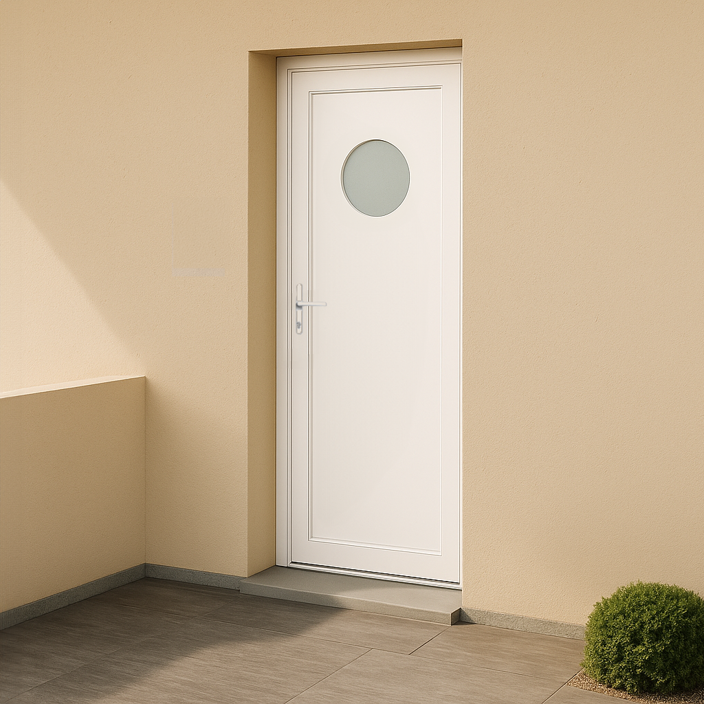 Porte d’entrée en PVC vitrée blanche Paula 0