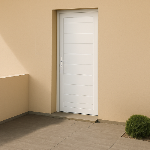 Porte d’entrée en PVC blanche design 115