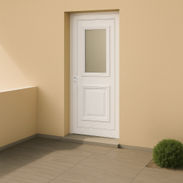 Porte d’entrée en PVC vitrée blanche Octavia 35