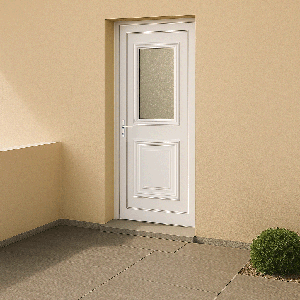 Porte d’entrée en PVC vitrée blanche Octavia 35
