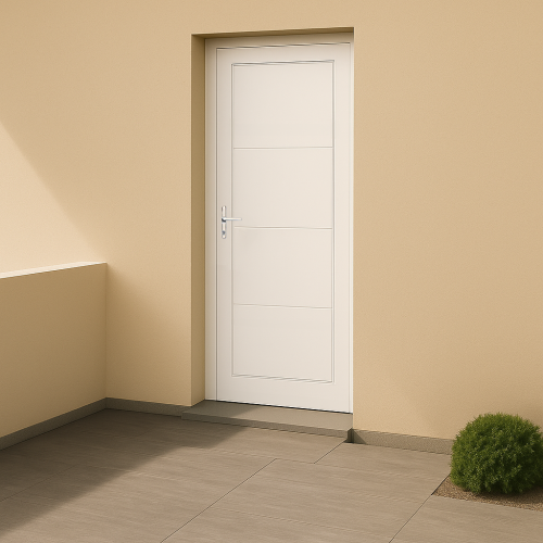 Porte d’entrée en PVC blanche design 102-3