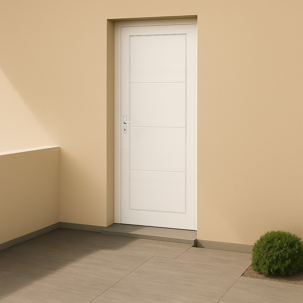 Porte d’entrée en PVC blanche design 102-3