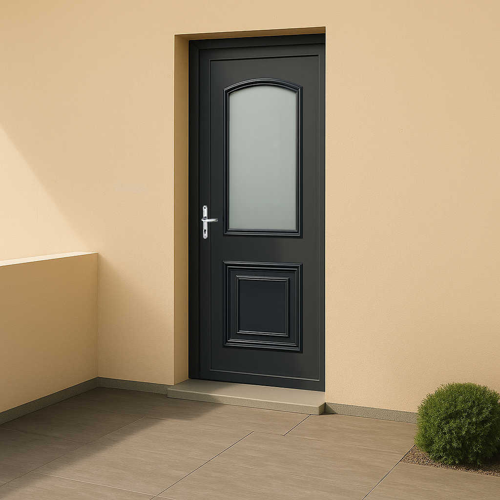 Porte d’entrée PVC couleur Granala 122 vitrée