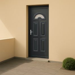 Porte d’entrée PVC couleur Emilia vitrée partie haute