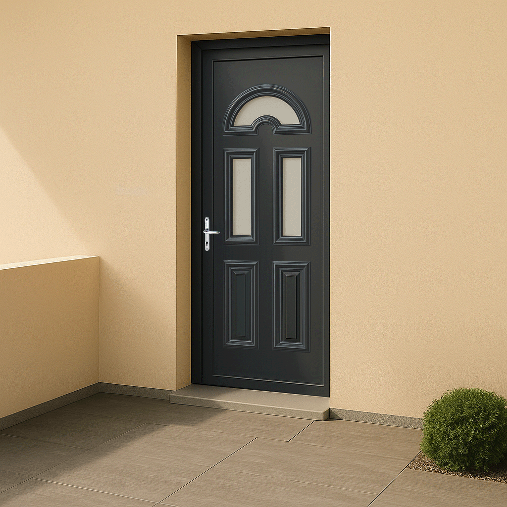 Porte d’entrée PVC couleur Emilia 115 semi-vitrée