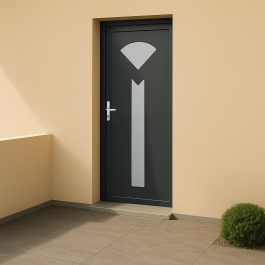 Porte d’entrée PVC couleur 686 vitrée