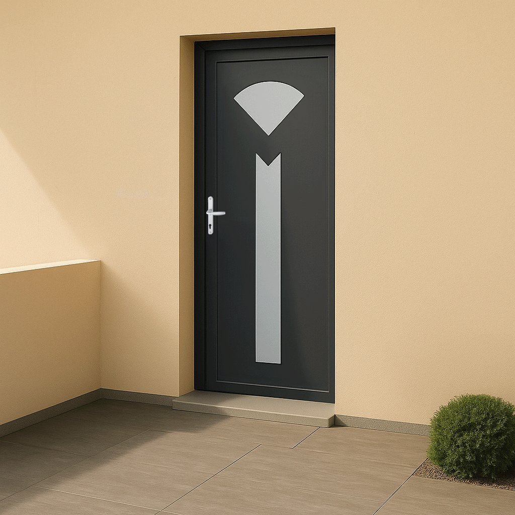 Porte d’entrée PVC couleur 686 vitrée