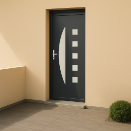 Porte d’entrée PVC couleur 551-4 vitré