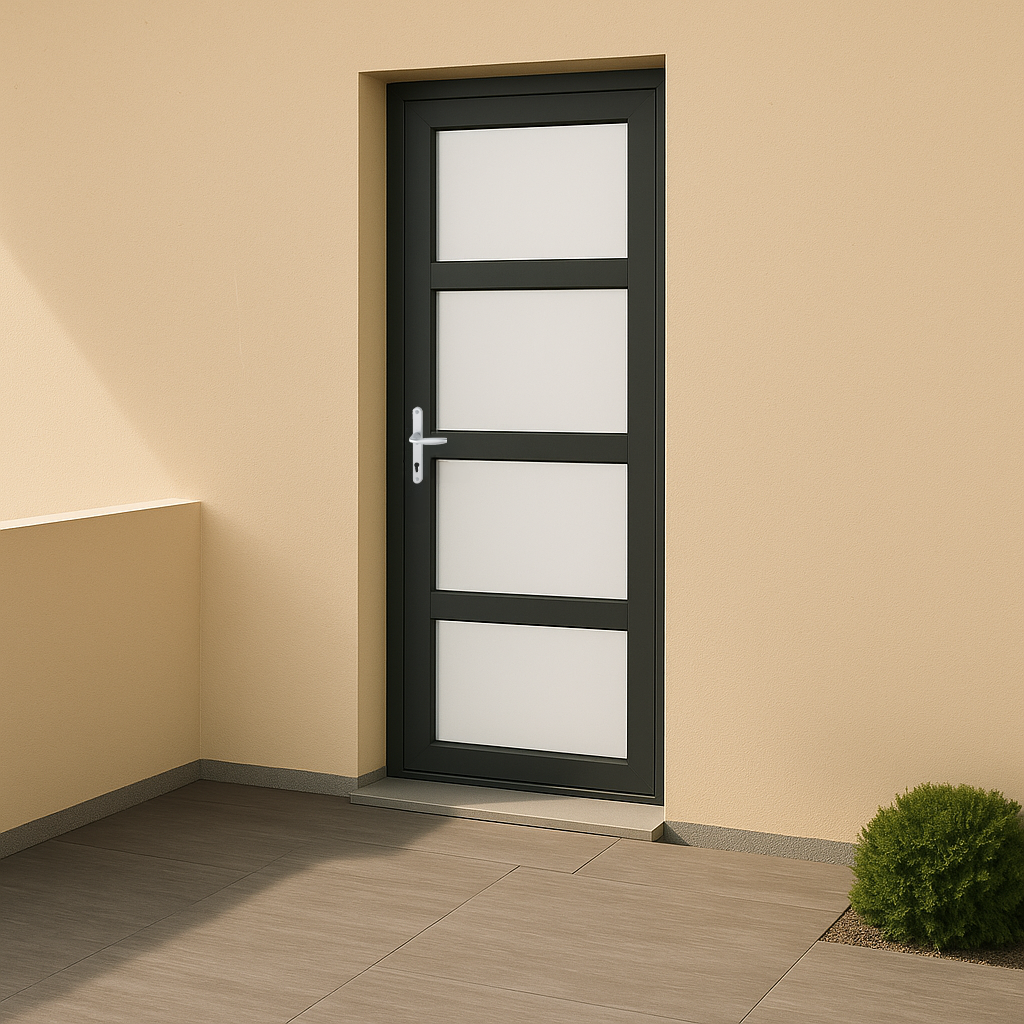 Porte d'entrée PVC couleur 4 vitrages